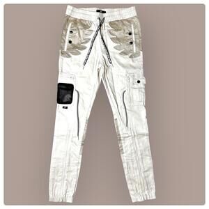 NWT The Hideout Clothing Blossom Cargo Jogger Pants Cream Men’s S